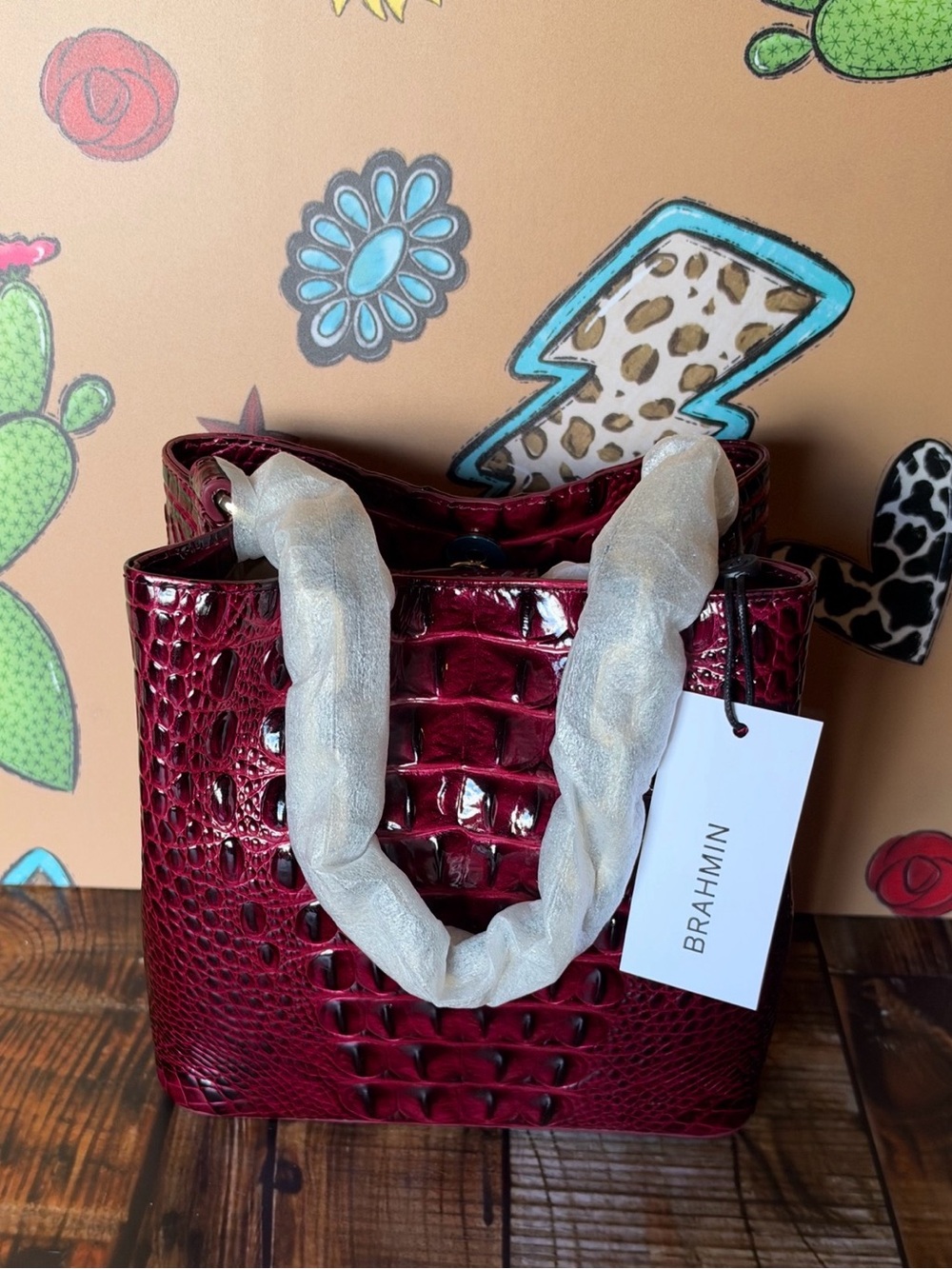 Brahmin Mod Mini Amelia Cherry Lacquer Melbourne NWT $295 HTF